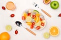 Fresh mixed fruit salad in bowl of salad Royalty Free Stock Photo