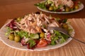 Fresh Mixed Vegetable Salad With Chicken Meat