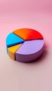 Fresh modern 3d pie chart with vivid colors on pastel background for effective data presentation