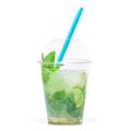 mojito cocktail in plastic cup Royalty Free Stock Photo
