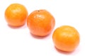 Fresh and moldy mandarins on white background Royalty Free Stock Photo