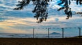 Fresh morning holiday, sky background and sunlight over the sea beach at Ban Krut Beach, Prachuapkirikhan, Thailand. Royalty Free Stock Photo