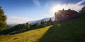 fresh morning and peacefulness of the rural mountain landscape