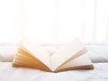 Fresh morning read book on the bed Royalty Free Stock Photo