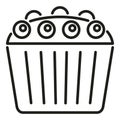 Fresh muffin icon outline vector. Food bread