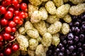 Fresh mulberry with blueberries Royalty Free Stock Photo