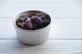 Fresh mulberry in a bowl on the table