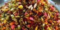 Fresh multicolored masala spice ingredients for making betel leaf