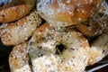 Fresh Multigrain Bagels at Bakery Royalty Free Stock Photo