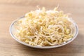 Fresh mung bean sprouts on dish, Organic vegetables