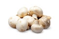 Fresh mushrooms champignons. Isolated on white Royalty Free Stock Photo