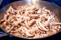 Fresh Mushrooms in a Pan for a Stirfry