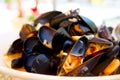 Fresh mussel and rice soup Royalty Free Stock Photo