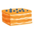 Fresh Napoleon cake icon cartoon vector. Glaze cream Royalty Free Stock Photo