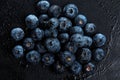 Fresh natural antioxidant blueberries pile, macro detailed close up Royalty Free Stock Photo