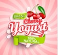 Fresh and Natural Cherry Yogurt label splash.