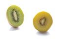 Fresh green and gold kiwi fruit isolated on white background Royalty Free Stock Photo