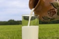 Fresh natural milk in a jug