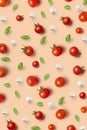Fresh natural pizza infredients tomatoes, basil and cheese. Royalty Free Stock Photo