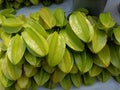 Fresh and natural star fruits stall