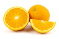 Fresh navel oranges isolated on white background. Save with clipping path