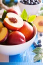 Fresh nectarines in a bowl Royalty Free Stock Photo