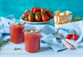 Fresh no-cook soup gaspacho. Royalty Free Stock Photo