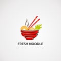 Fresh noodle logo vector, icon, element, and template