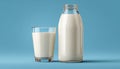 Fresh And Nutritious Milk Served In Classic Pint Glass Bottle With A Glass Of Milk - A Delicious Royalty Free Stock Photo