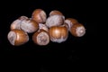 Fresh nuts isolated on a black Royalty Free Stock Photo