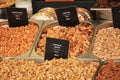 Fresh nuts on a market stall