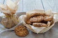 Fresh oatmeal cookies with chocolate