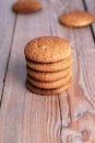 Fresh oatmeal cookies in a pile