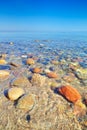 Fresh ocean water with beautiful stones Baltic sea