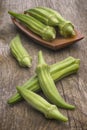 Fresh Okra (Abelmoschus esculentus) Royalty Free Stock Photo