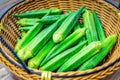 Fresh Okra in a basket Royalty Free Stock Photo