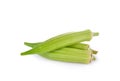 Fresh Okra, Gumbo, Lady`s finger on white background Royalty Free Stock Photo