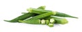 Fresh okra isolated on white background Royalty Free Stock Photo