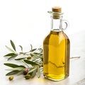 Fresh olive oil in bottle isolated on transparent background Royalty Free Stock Photo