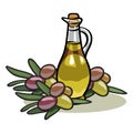 Fresh Olive oil and fruits