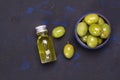 Fresh olives with pure olive oil