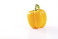 yellow capsicum annuum or sweet chili or bell pepper isolated on white background with clipping path. Vegetarian or Royalty Free Stock Photo