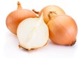 Fresh onion bulbs isolated on white background Royalty Free Stock Photo