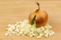 Fresh onion with cut pieces coming out Royalty Free Stock Photo