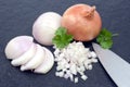 Fresh onion dices Royalty Free Stock Photo