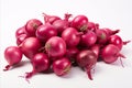 Fresh onions on white backdrop for captivating ads packaging with lasting impression