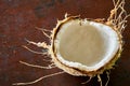 Fresh opened coconut