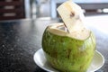 Fresh opened coconut drink