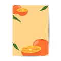 Fresh orange background with splashes. Fruit Vector cover illustration Royalty Free Stock Photo