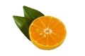 Fresh orange cut in half on white background Royalty Free Stock Photo